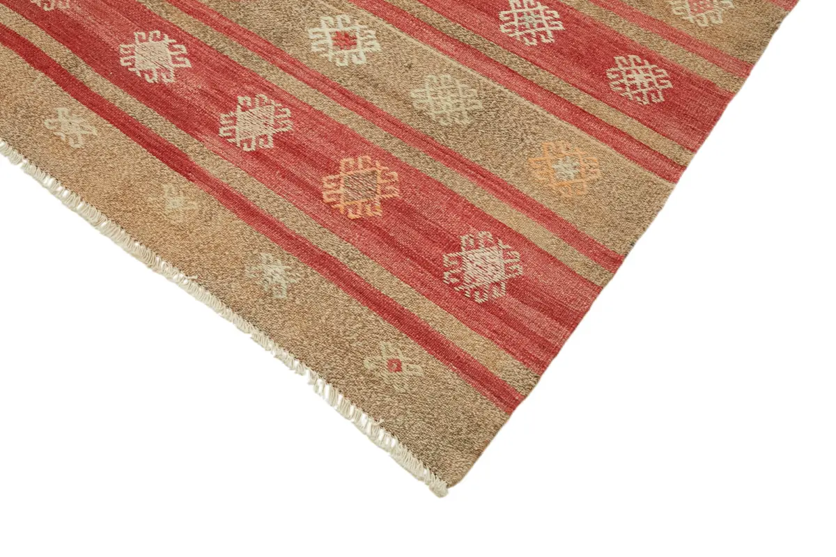 Anadolu Eskitme Multi Renk Pamuk Üzerine Yün El Dokuma Kilim-174x326 - Görsel 4