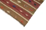 Anadolu Eskitme Multi Renk Pamuk Üzerine Yün El Dokuma Kilim-167x293 - Görsel 4
