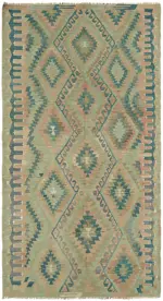 Anadolu Eskitme Multi Renk Pamuk Üzerine Yün El Dokuma Kilim-170x300