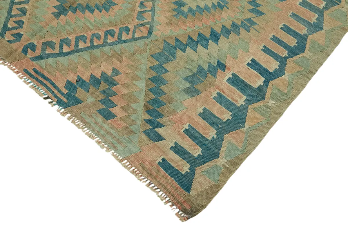 Anadolu Eskitme Multi Renk Pamuk Üzerine Yün El Dokuma Kilim-170x300 - Görsel 4