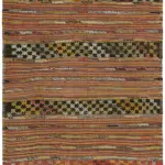 Anadolu Eskitme Multi Renk Pamuk Üzerine Yün El Dokuma Kilim-156x257