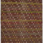 Anadolu Eskitme Multi Renk Pamuk Üzerine Yün El Dokuma Kilim-173x303