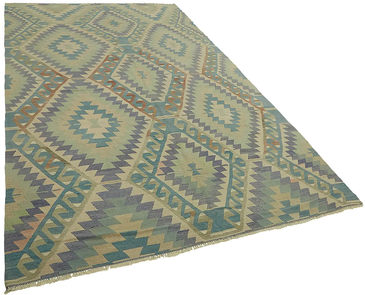 Anadolu Eskitme Multi Renk Pamuk Üzerine Yün El Dokuma Kilim-200x356 - Görsel 2
