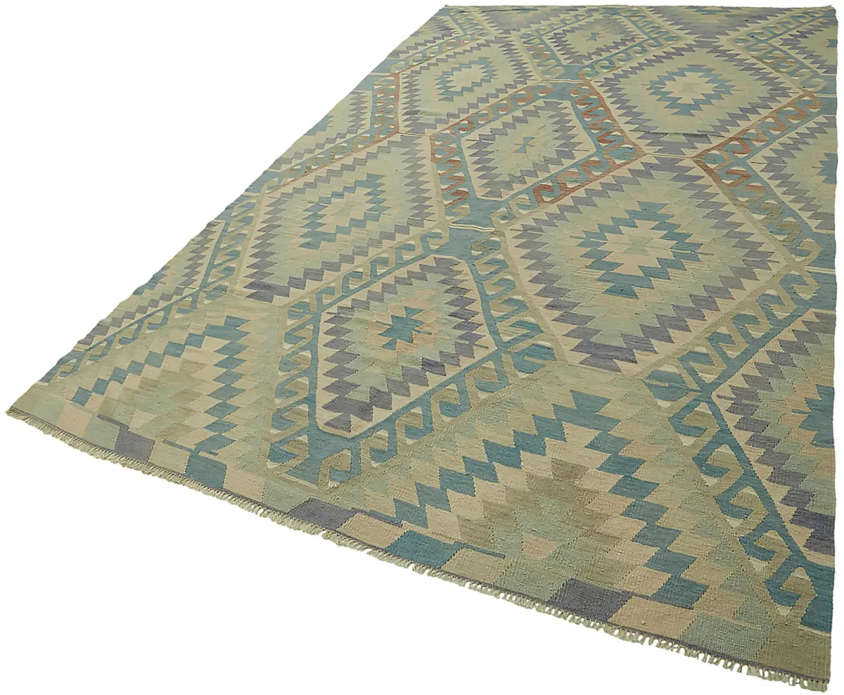 Anadolu Eskitme Multi Renk Pamuk Üzerine Yün El Dokuma Kilim-200x356 - Görsel 3