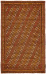 Anadolu Eskitme Multi Renk Pamuk Üzerine Yün El Dokuma Kilim-185x292