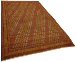 Anadolu Eskitme Multi Renk Pamuk Üzerine Yün El Dokuma Kilim-185x292 - Görsel 2