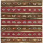 Anadolu Eskitme Multi Renk Pamuk Üzerine Yün El Dokuma Kilim-162x305