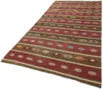 Anadolu Eskitme Multi Renk Pamuk Üzerine Yün El Dokuma Kilim-162x305 - Görsel 3