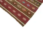 Anadolu Eskitme Multi Renk Pamuk Üzerine Yün El Dokuma Kilim-162x305 - Görsel 4