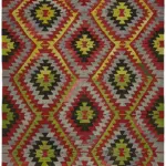 Anadolu Eskitme Multi Renk Pamuk Üzerine Yün El Dokuma Kilim-181x351