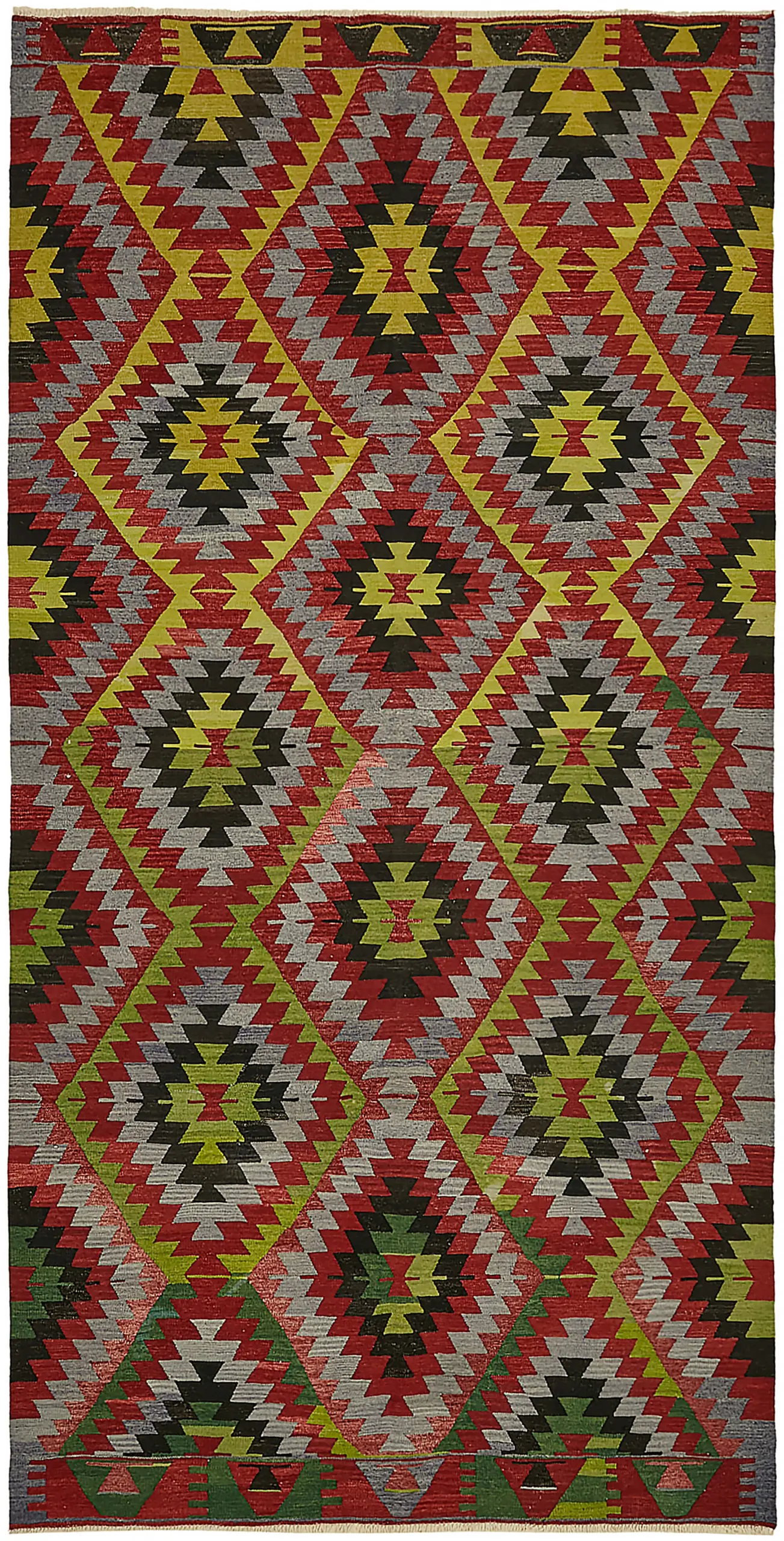 Rc_46015_0_Multicolor_Anatolian_Kilim_Rugs Anadolu Eskitme Multi Renk Pamuk Üzerine Yün El Dokuma Kilim-181x351 - Görsel 1