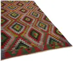 Anadolu Eskitme Multi Renk Pamuk Üzerine Yün El Dokuma Kilim-181x351 - Görsel 2