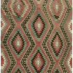 Anadolu Eskitme Multi Renk Pamuk Üzerine Yün El Dokuma Kilim-195x357