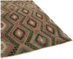 Anadolu Eskitme Multi Renk Pamuk Üzerine Yün El Dokuma Kilim-195x357 - Görsel 2