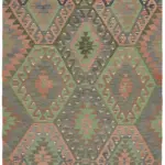 Anadolu Eskitme Multi Renk Pamuk Üzerine Yün El Dokuma Kilim-167x330