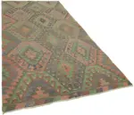 Anadolu Eskitme Multi Renk Pamuk Üzerine Yün El Dokuma Kilim-167x330 - Görsel 2