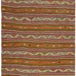 Anadolu Eskitme Multi Renk Pamuk Üzerine Yün El Dokuma Kilim-175x305