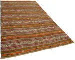 Anadolu Eskitme Multi Renk Pamuk Üzerine Yün El Dokuma Kilim-175x305 - Görsel 2