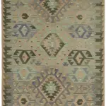 Anadolu Eskitme Multi Renk Pamuk Üzerine Yün El Dokuma Kilim-168x331