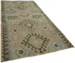 Anadolu Eskitme Multi Renk Pamuk Üzerine Yün El Dokuma Kilim-168x331 - Görsel 2