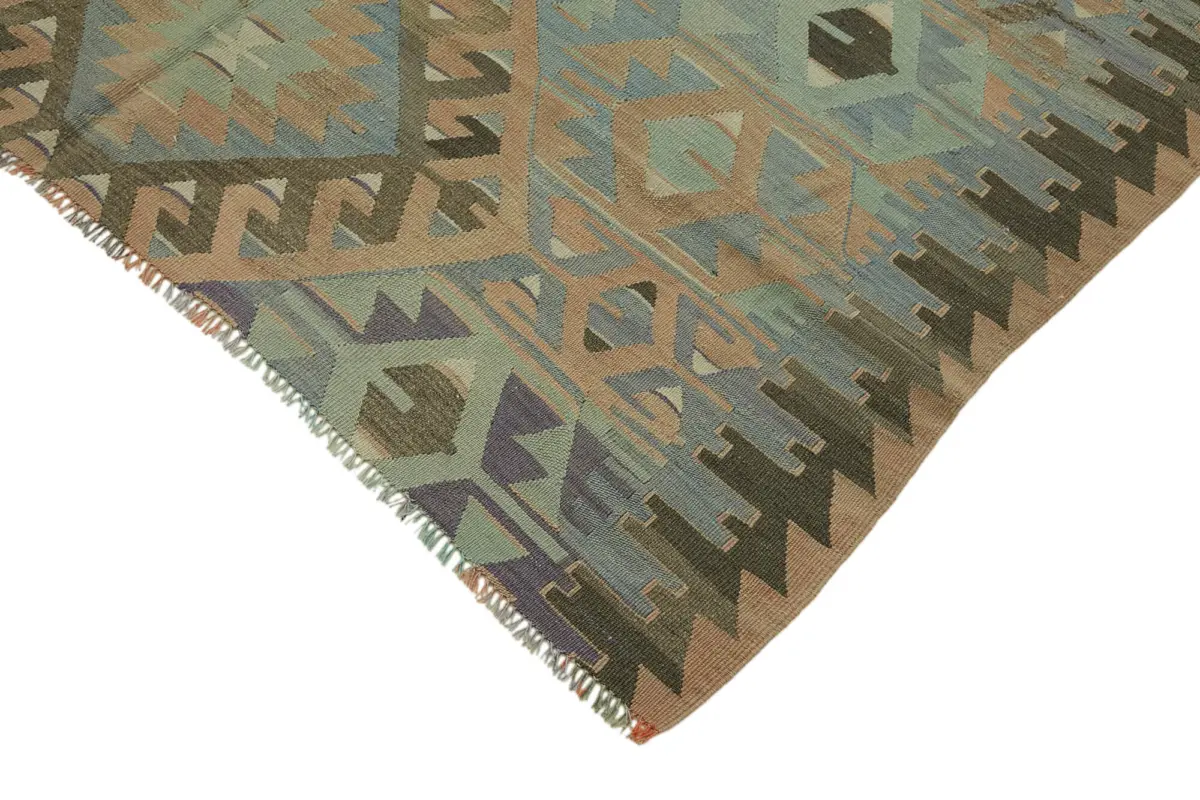 Anadolu Eskitme Multi Renk Pamuk Üzerine Yün El Dokuma Kilim-168x331 - Görsel 4