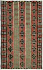 Anadolu Eskitme Multi Renk Pamuk Üzerine Yün El Dokuma Kilim-195x320