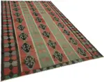 Anadolu Eskitme Multi Renk Pamuk Üzerine Yün El Dokuma Kilim-195x320 - Görsel 2