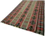 Anadolu Eskitme Multi Renk Pamuk Üzerine Yün El Dokuma Kilim-195x320 - Görsel 3