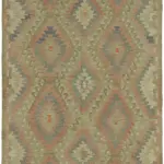 Anadolu Eskitme Multi Renk Pamuk Üzerine Yün El Dokuma Kilim-167x246