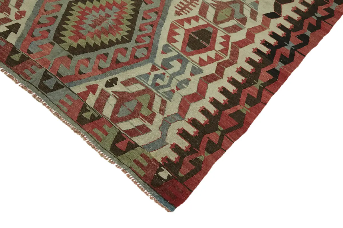 Anadolu Eskitme Multi Renk Pamuk Üzerine Yün El Dokuma Kilim-150x278 - Görsel 4