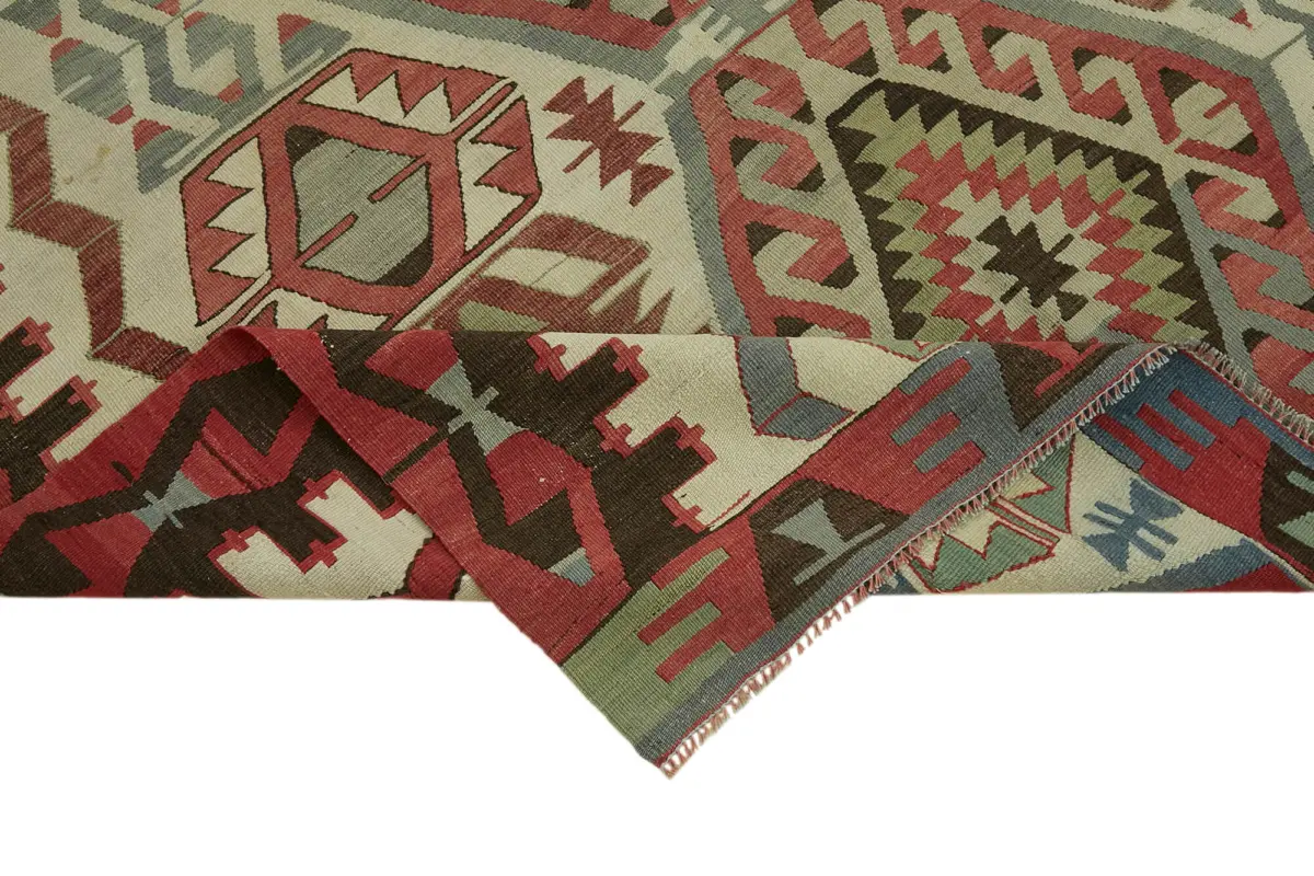 Anadolu Eskitme Multi Renk Pamuk Üzerine Yün El Dokuma Kilim-150x278 - Görsel 6