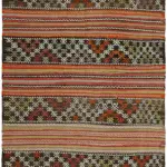 Anadolu Eskitme Multi Renk Pamuk Üzerine Yün El Dokuma Kilim-174x255