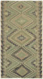 Anadolu Eskitme Multi Renk Pamuk Üzerine Yün El Dokuma Kilim-165x306
