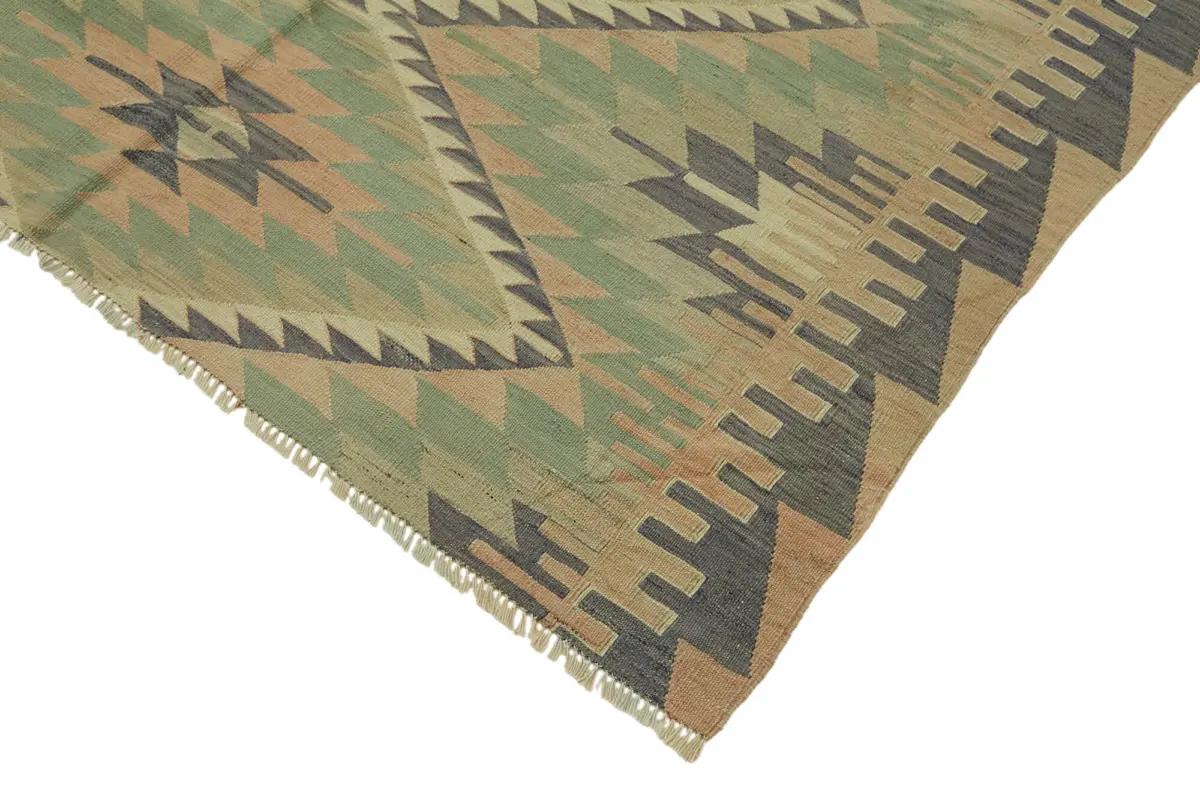 Anadolu Eskitme Multi Renk Pamuk Üzerine Yün El Dokuma Kilim-165x306 - Görsel 4