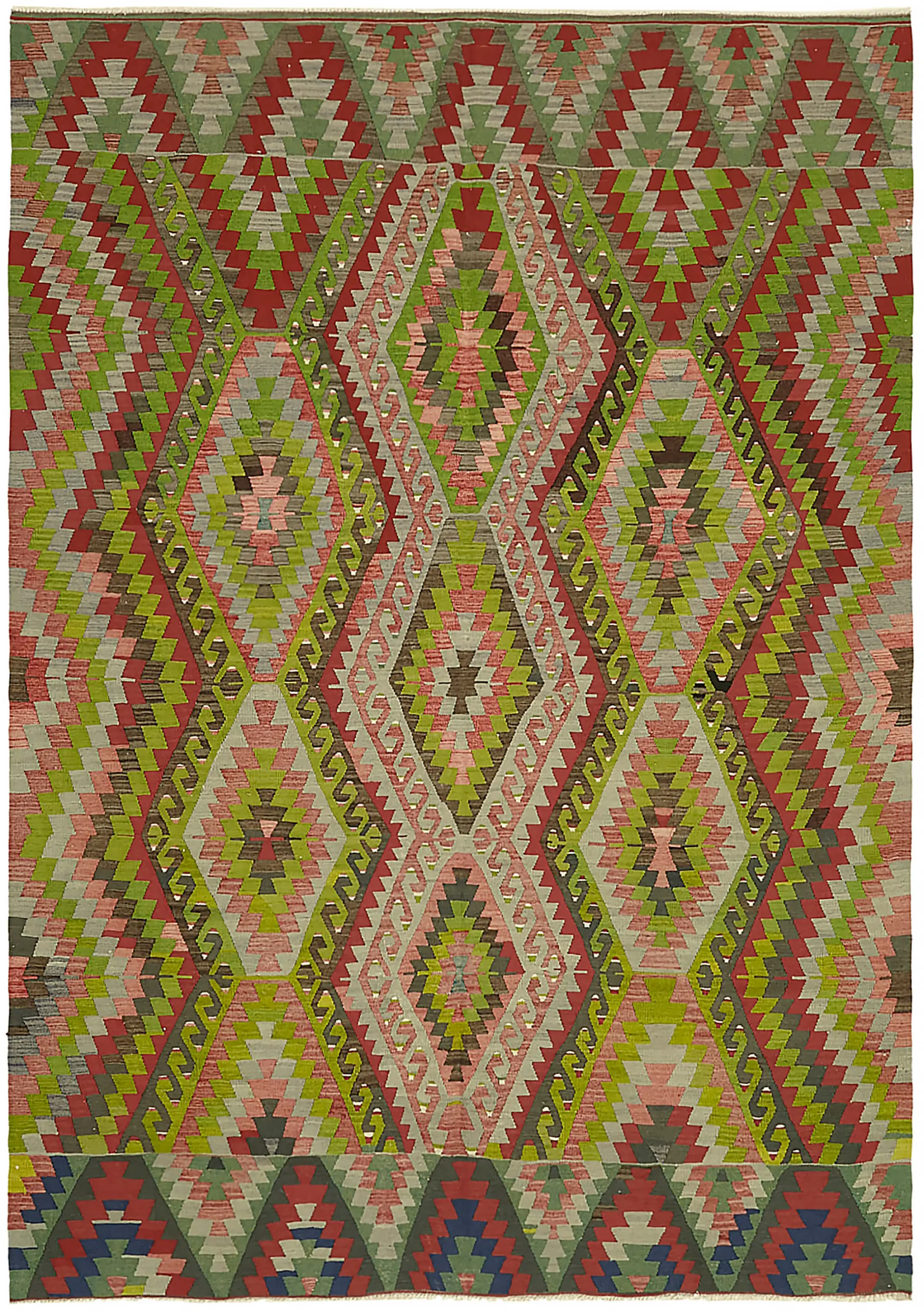 Rc_46032_0_Multicolor_Anatolian_Kilim_Rugs Anadolu Eskitme Multi Renk Pamuk Üzerine Yün El Dokuma Kilim-204x286 - Görsel 1