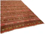 Anadolu Eskitme Multi Renk Pamuk Üzerine Yün El Dokuma Kilim-203x328 - Görsel 2