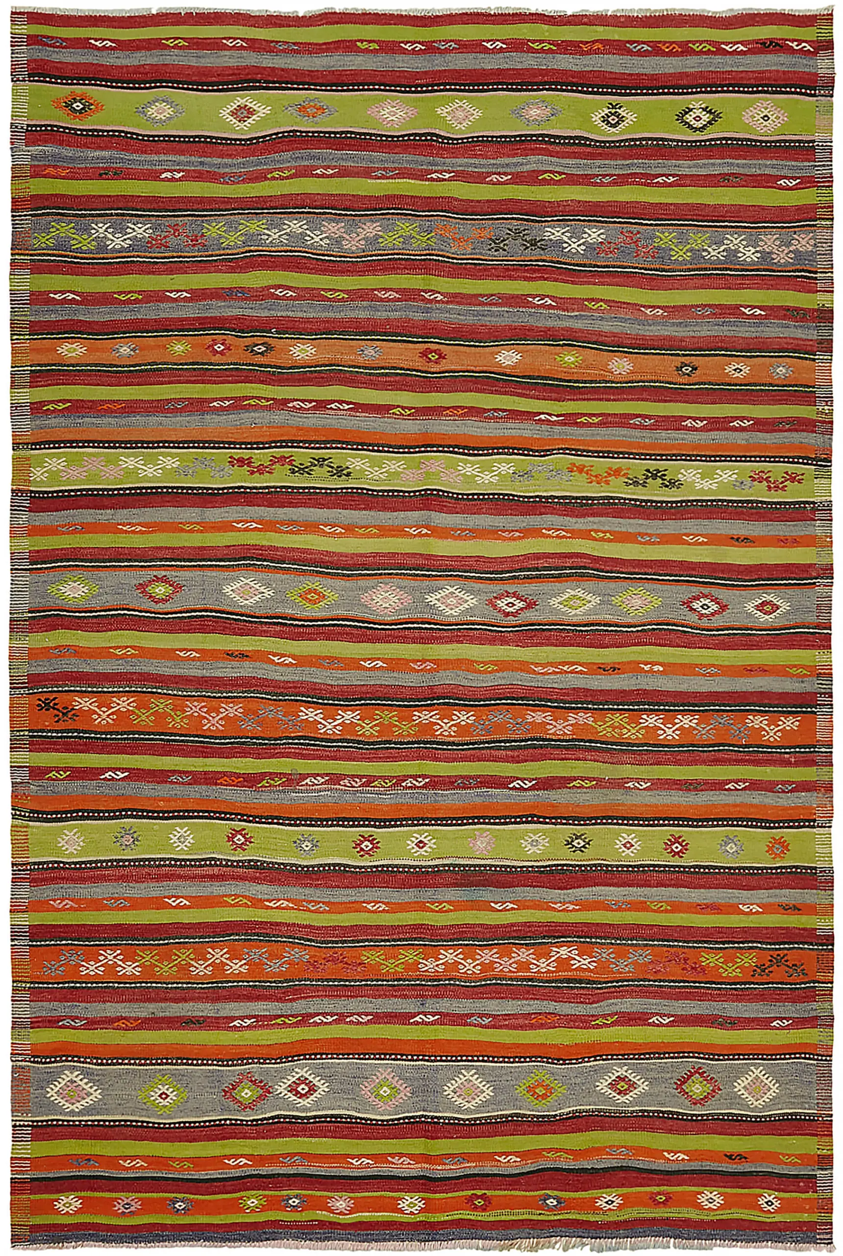 Rc_46035_0_Multicolor_Anatolian_Kilim_Rugs Anadolu Eskitme Multi Renk Pamuk Üzerine Yün El Dokuma Kilim-207x304 - Görsel 1