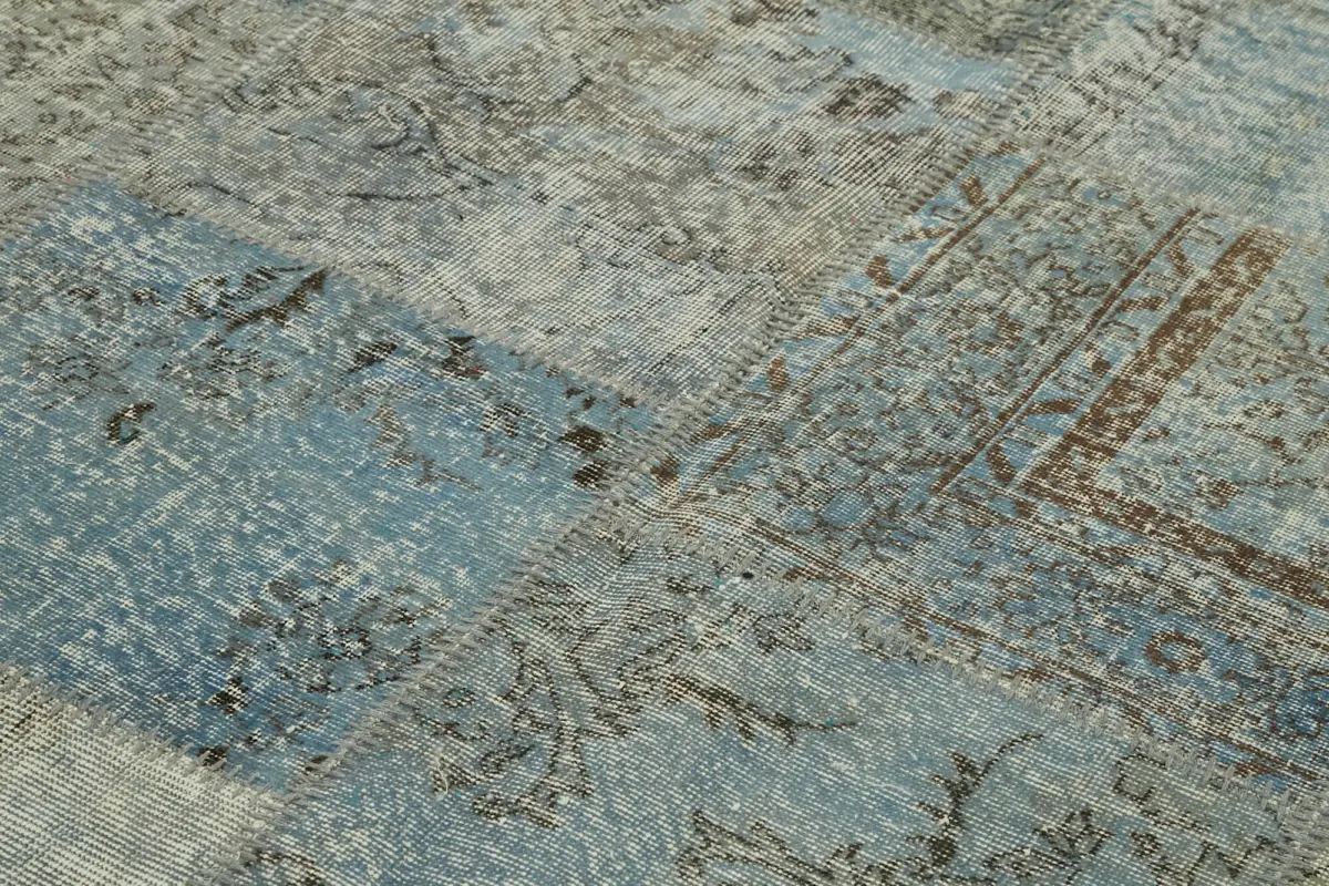 Patchwork Mavi Pamuk Üzerine Yün El Dokuma Kilim-300x300 - Görsel 4