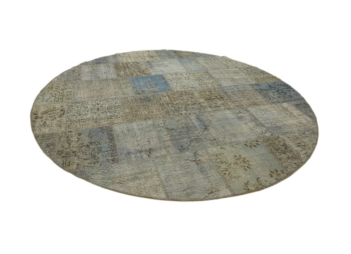 Patchwork Mavi Pamuk Üzerine Yün El Dokuma Kilim-300x300 - Görsel 2