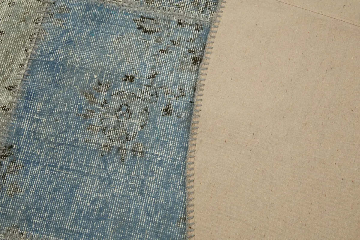 Patchwork Mavi Pamuk Üzerine Yün El Dokuma Kilim-300x300 - Görsel 6