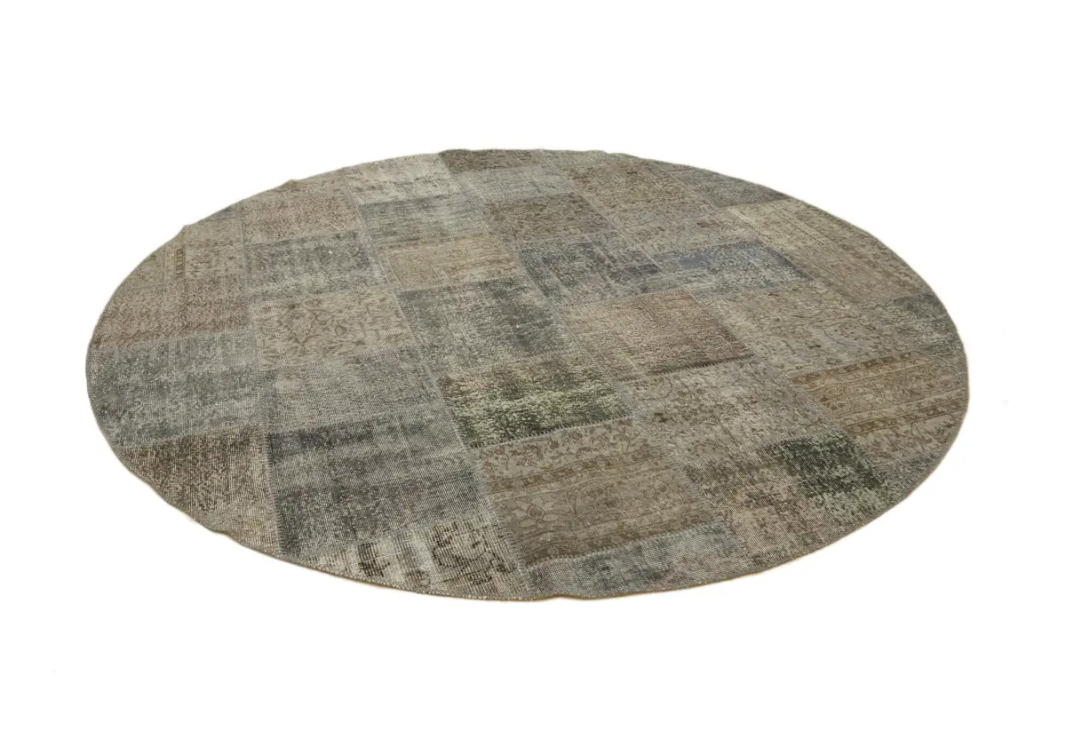 Patchwork Gri Pamuk Üzerine Yün El Dokuma Kilim-300x300 - Görsel 2