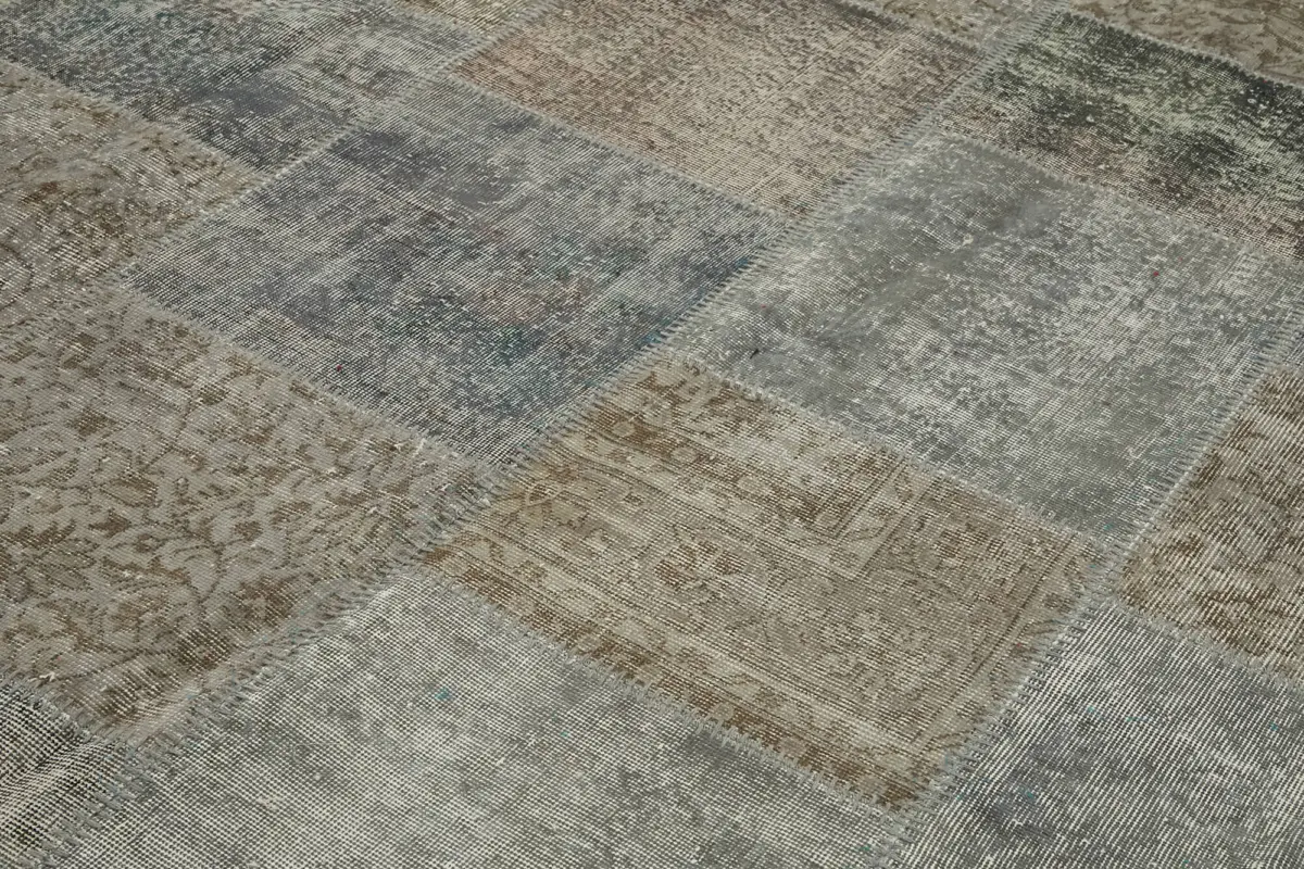 Patchwork Gri Pamuk Üzerine Yün El Dokuma Kilim-300x300 - Görsel 4