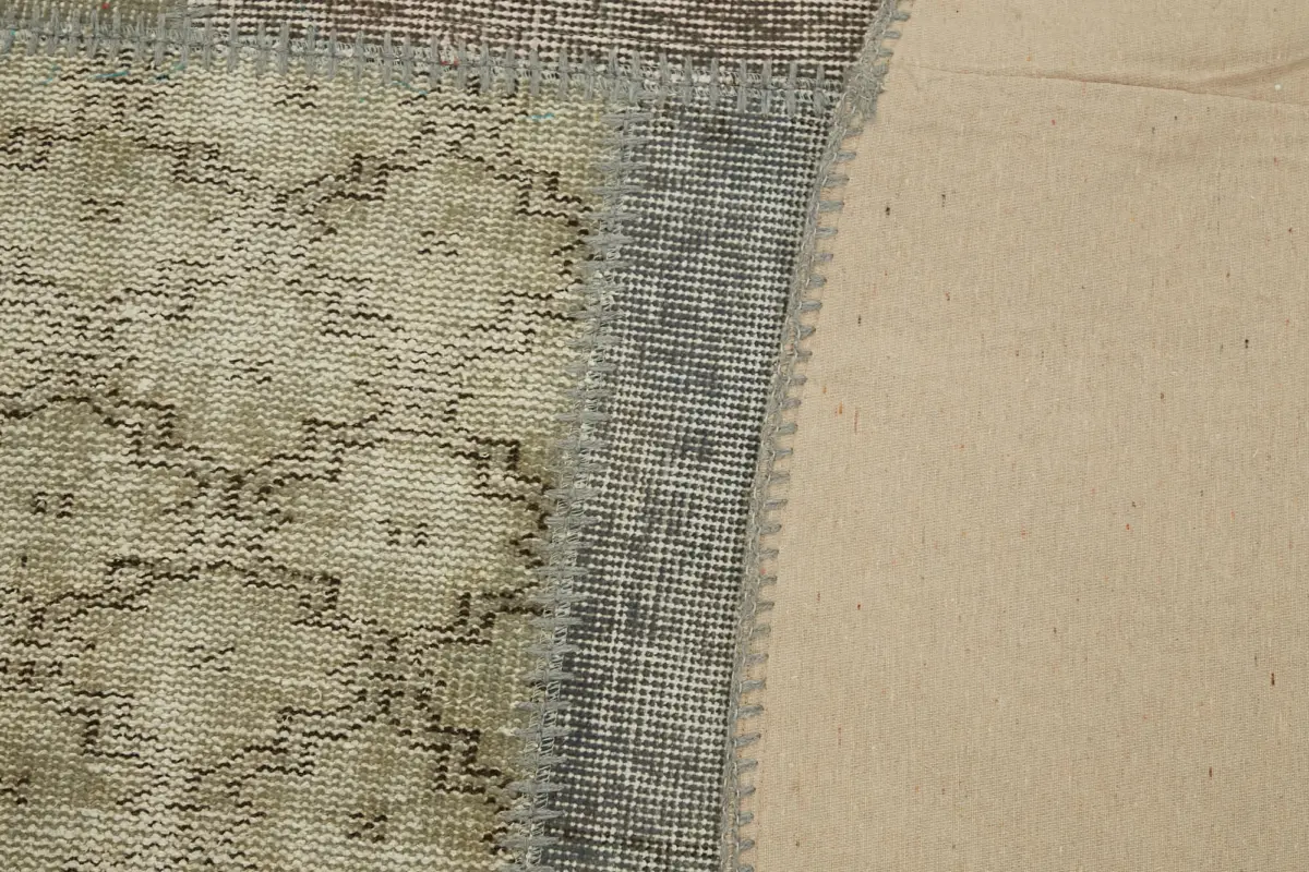 Patchwork Gri Pamuk Üzerine Yün El Dokuma Kilim-250x250 - Görsel 6