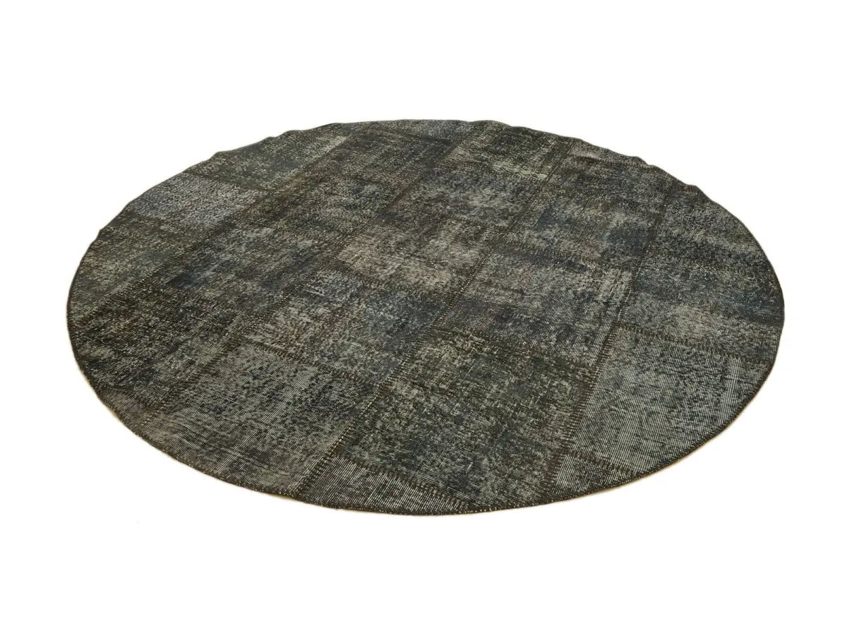 Patchwork Gri Pamuk Üzerine Yün El Dokuma Kilim-250x250 - Görsel 3