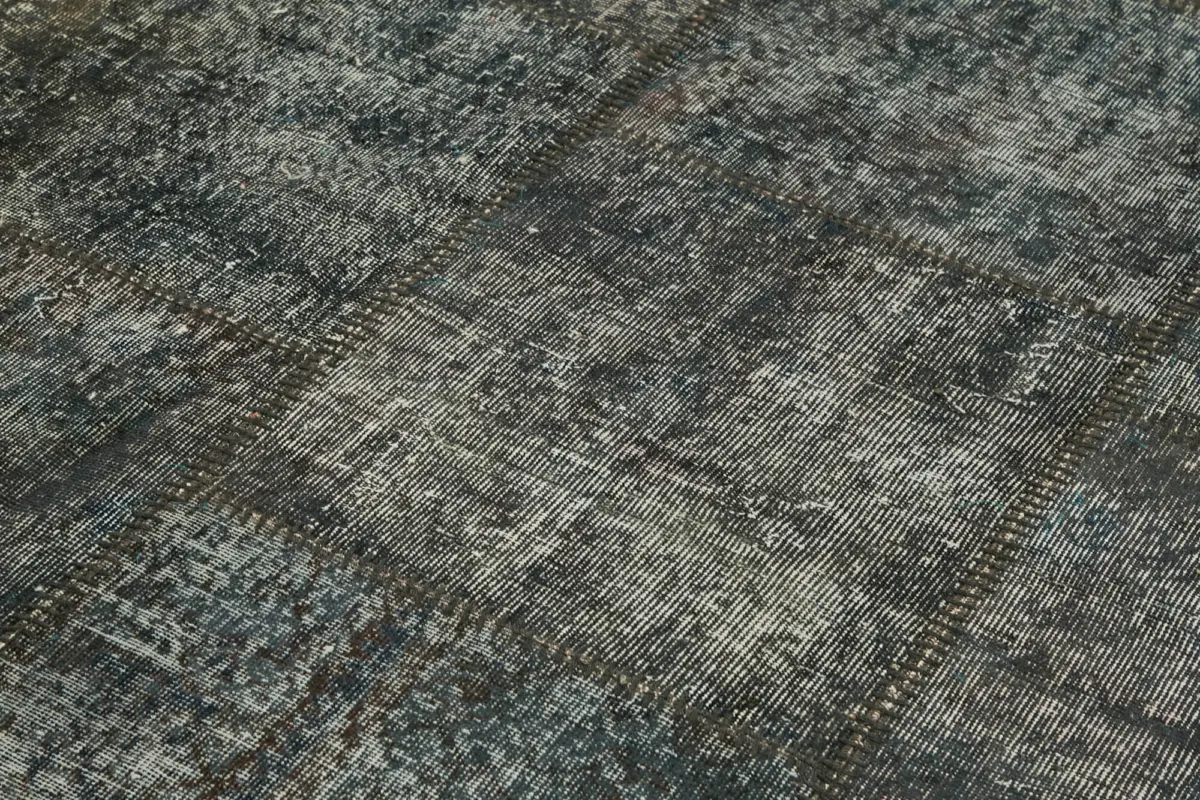 Patchwork Gri Pamuk Üzerine Yün El Dokuma Kilim-250x250 - Görsel 4