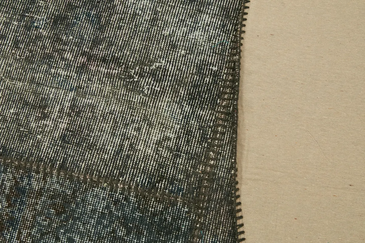 Patchwork Gri Pamuk Üzerine Yün El Dokuma Kilim-250x250 - Görsel 6