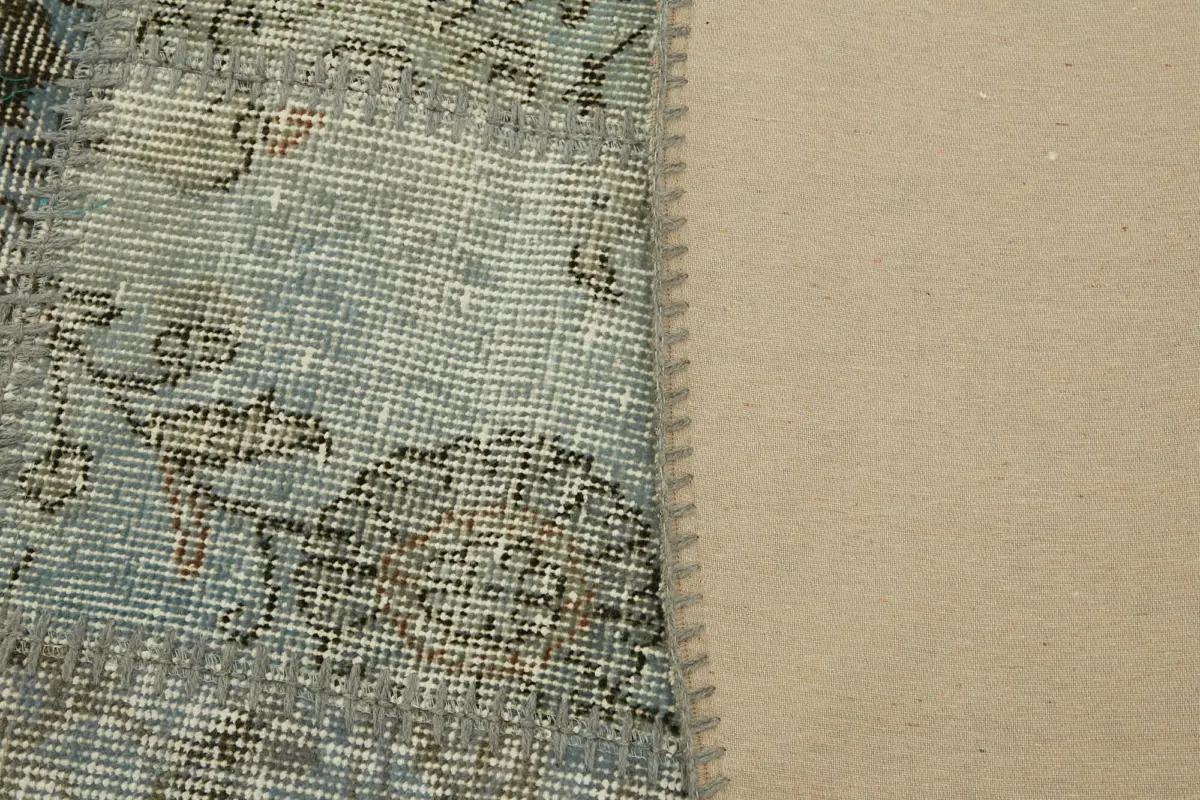 Patchwork Mavi Pamuk Üzerine Yün El Dokuma Kilim-250x250 - Görsel 6