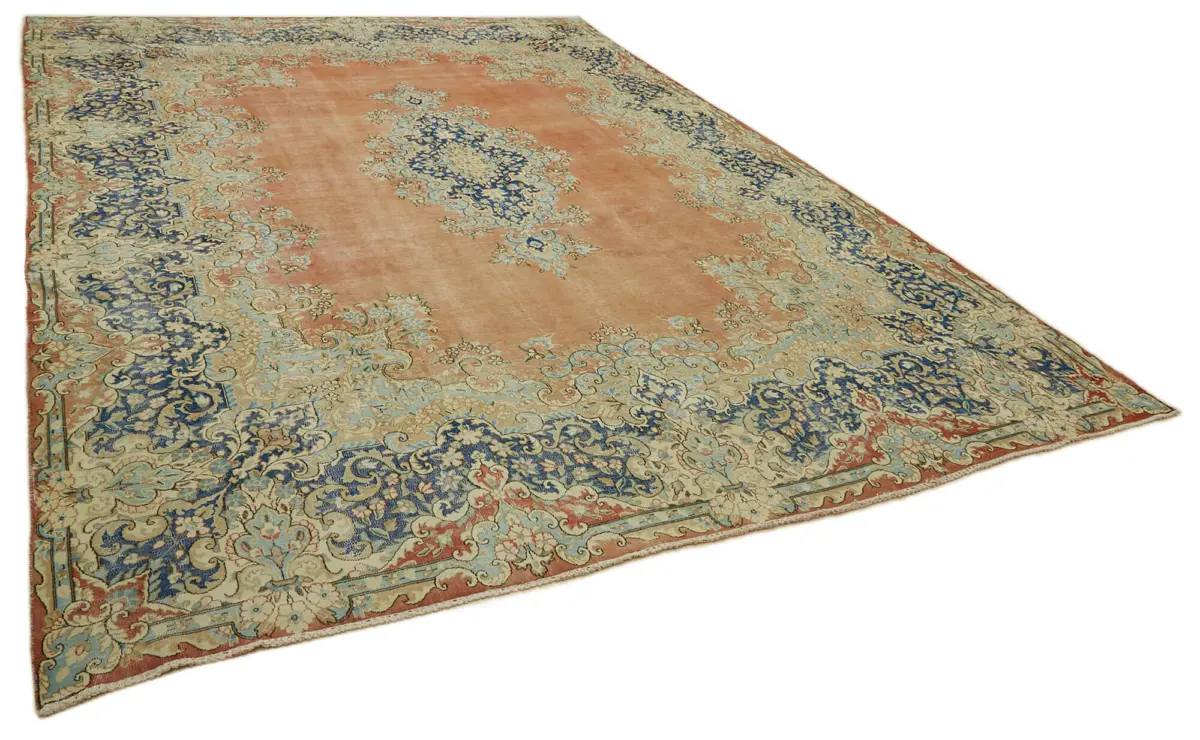 Dubai Eskitme Bej Pamuk Üstü Yün El Dokuma Halı-295x398 - Görsel 2