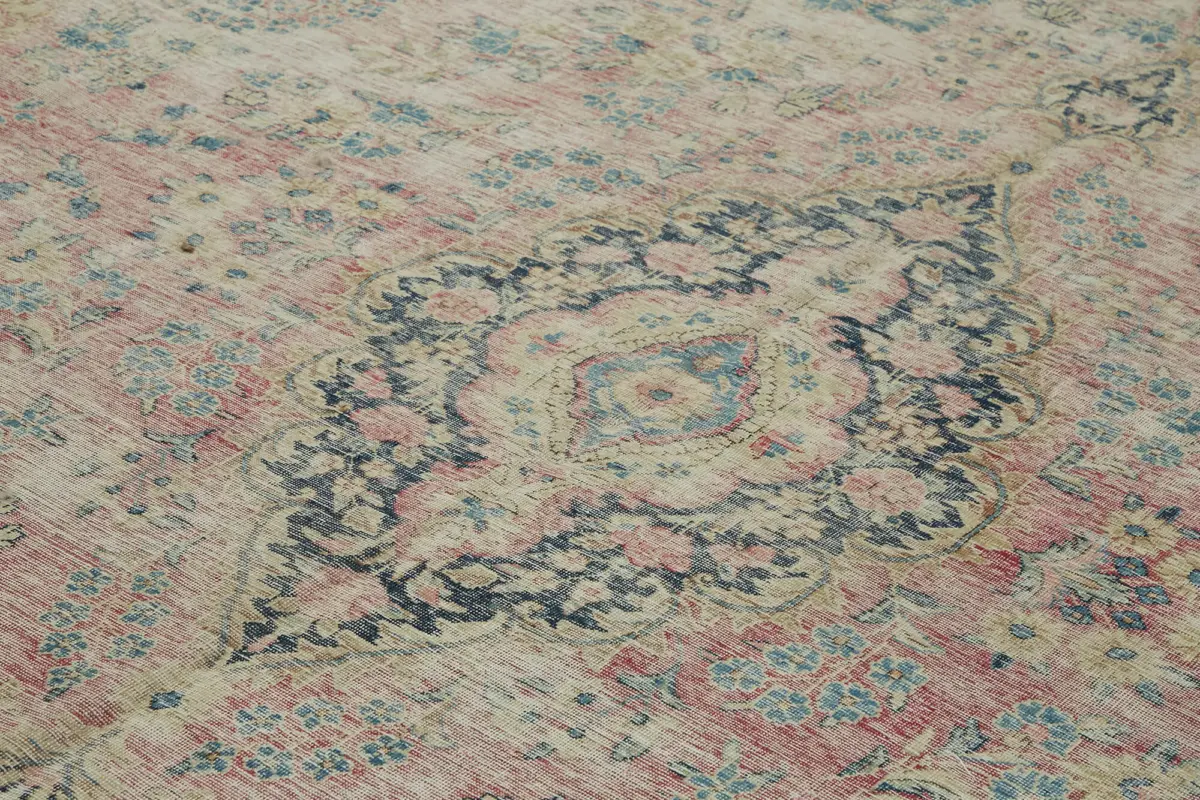 Dubai Eskitme Bej Pamuk Üstü Yün El Dokuma Halı-340x500 - Görsel 5