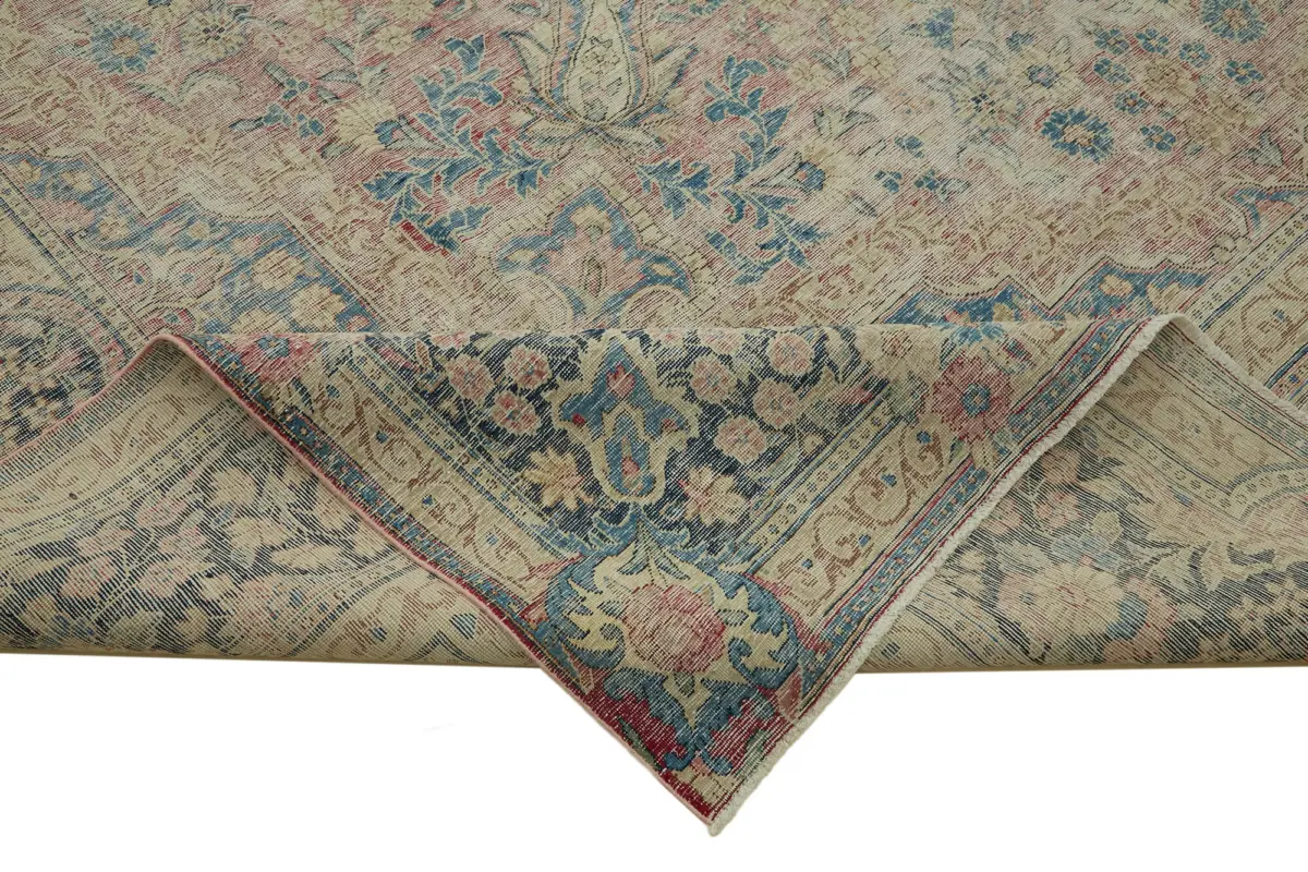 Dubai Eskitme Bej Pamuk Üstü Yün El Dokuma Halı-340x500 - Görsel 6